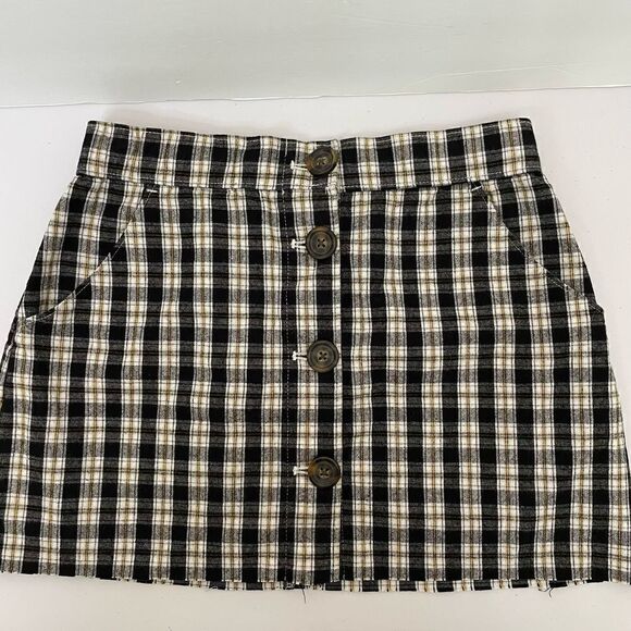 New! Hollister| XSmall Has Stretch Cotton Plaid Mini Skirt - Picture 1 of 12
